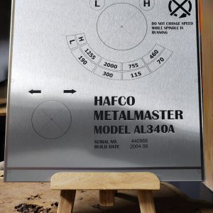 Custom Engraved Stainless Steel Equipment Plates